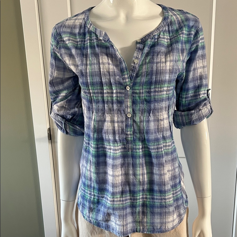 C&C California Plaid Henley Top - Picture 3 of 12